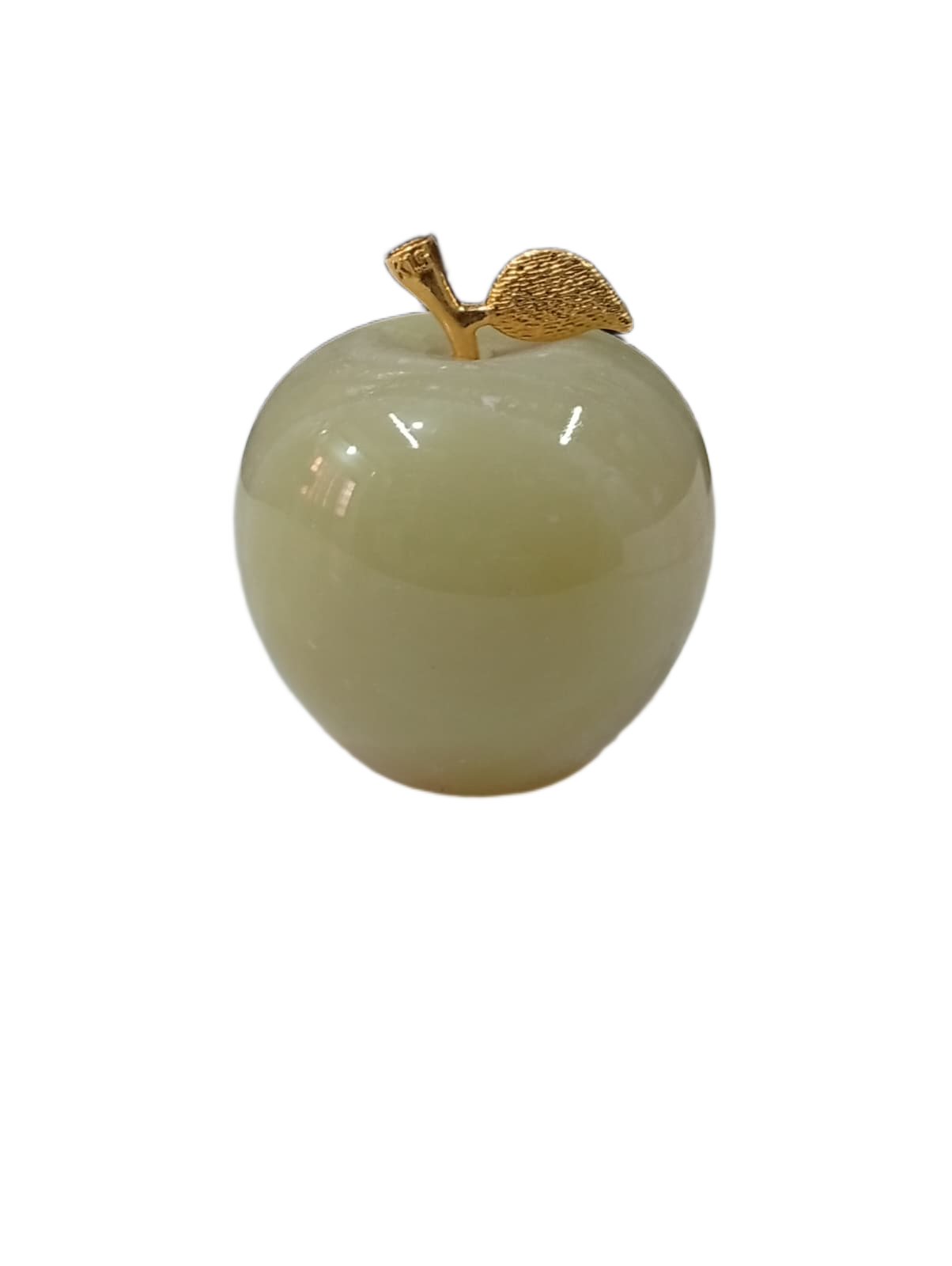 Elegant Onyx Stone Apple Decor with Golden Leaf (Size: 7 cm) - Image 6
