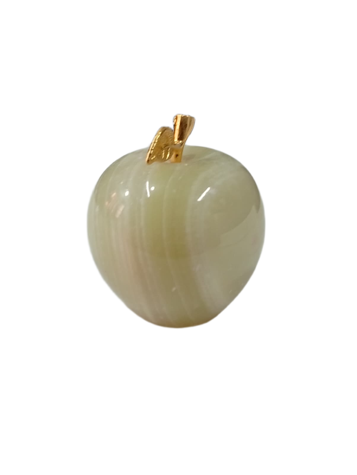 Elegant Onyx Stone Apple Decor with Golden Leaf (Size: 7 cm) - Image 7