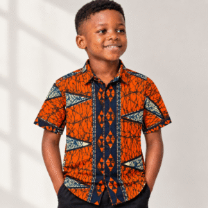 African Wax Print Kids Shirt, African Wax Print Boys Girls Shirt, Children’s Shirt