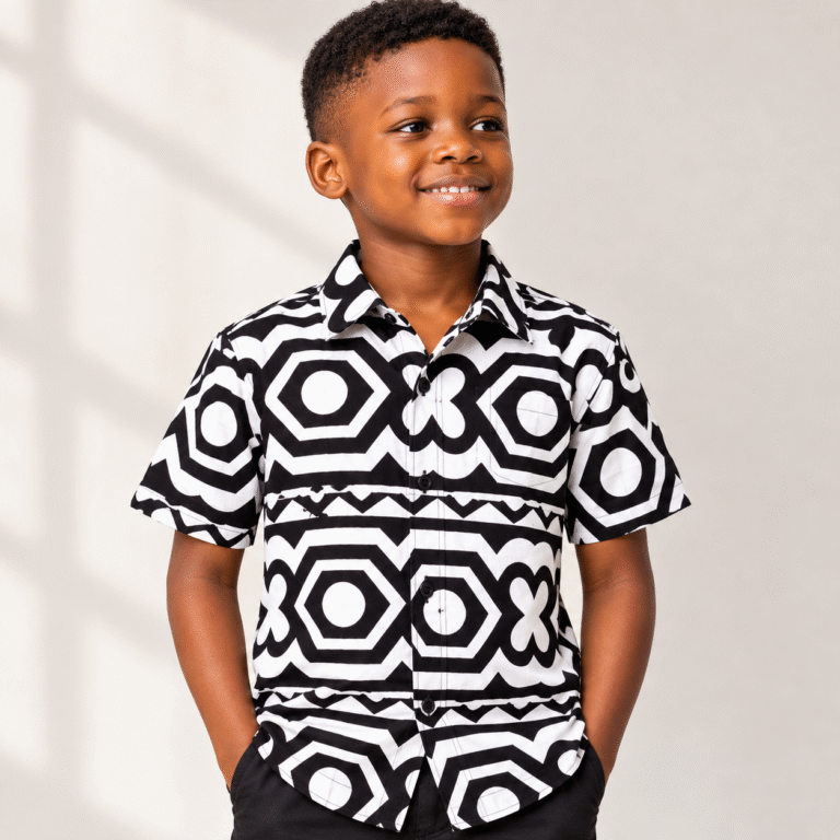 African Wax Print Kids Shirt, African Wax Print Boys Girls Shirt, Children’s Shirt