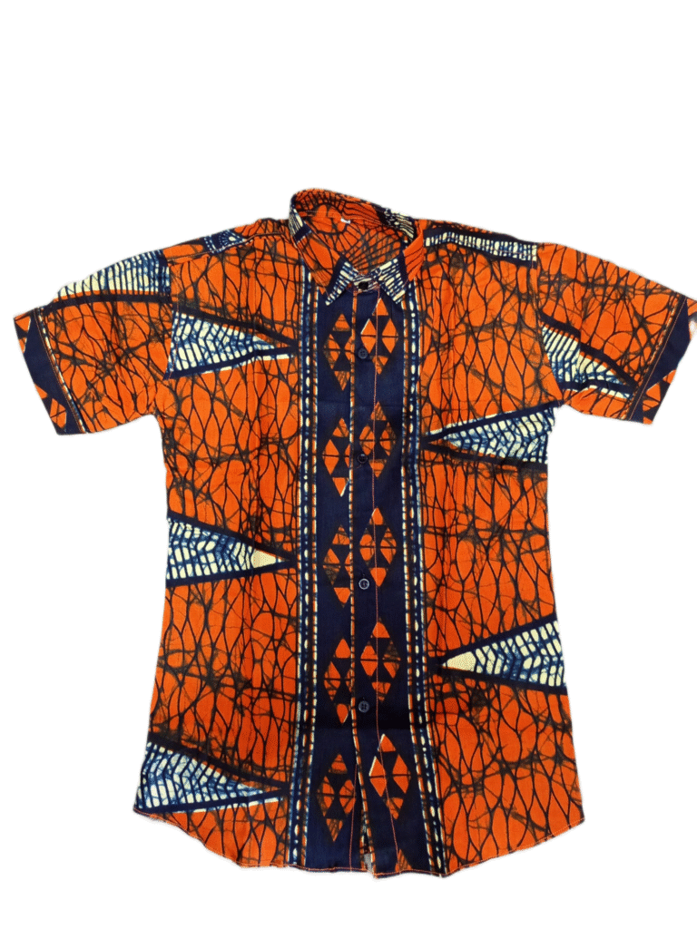 African Wax Print Kids Shirt, African Wax Print Boys Girls Shirt, Children’s Shirt - Image 2