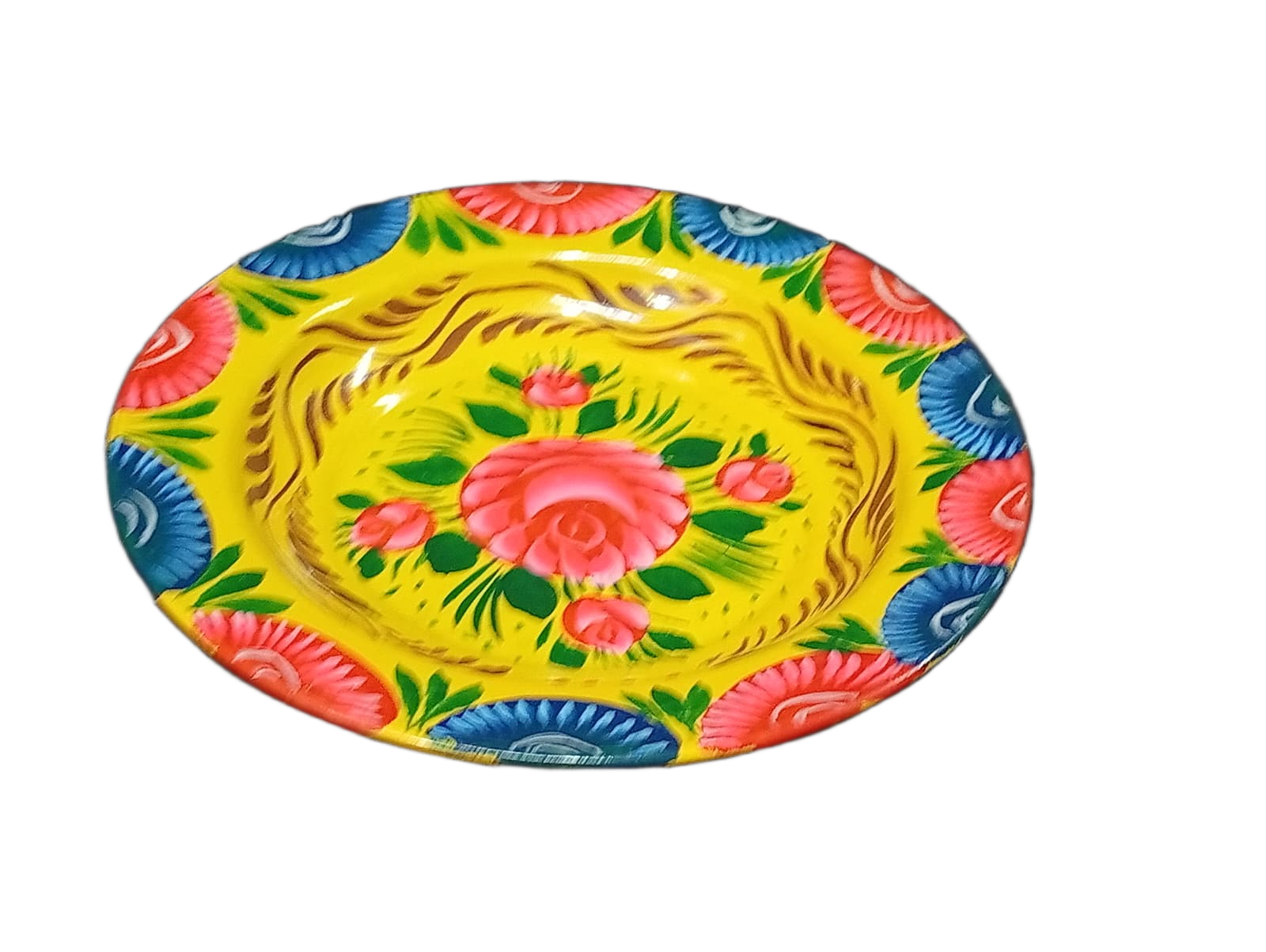 Handcrafted Truck Art Plate – Traditional Pakistani Decorative Plate Size D-8.5 - Image 3