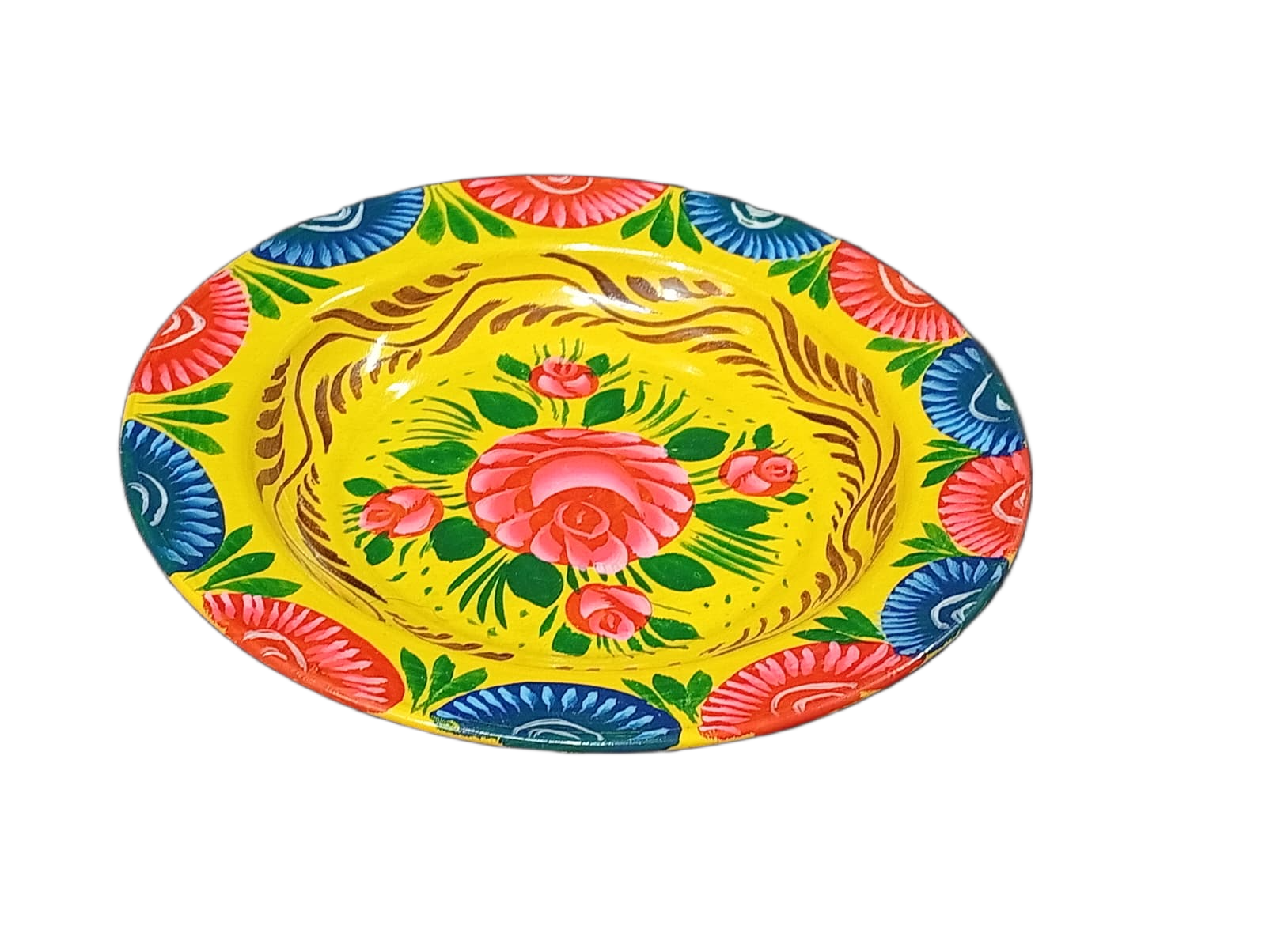 Handcrafted Truck Art Plate – Traditional Pakistani Decorative Plate Size D-8.5 - Image 4
