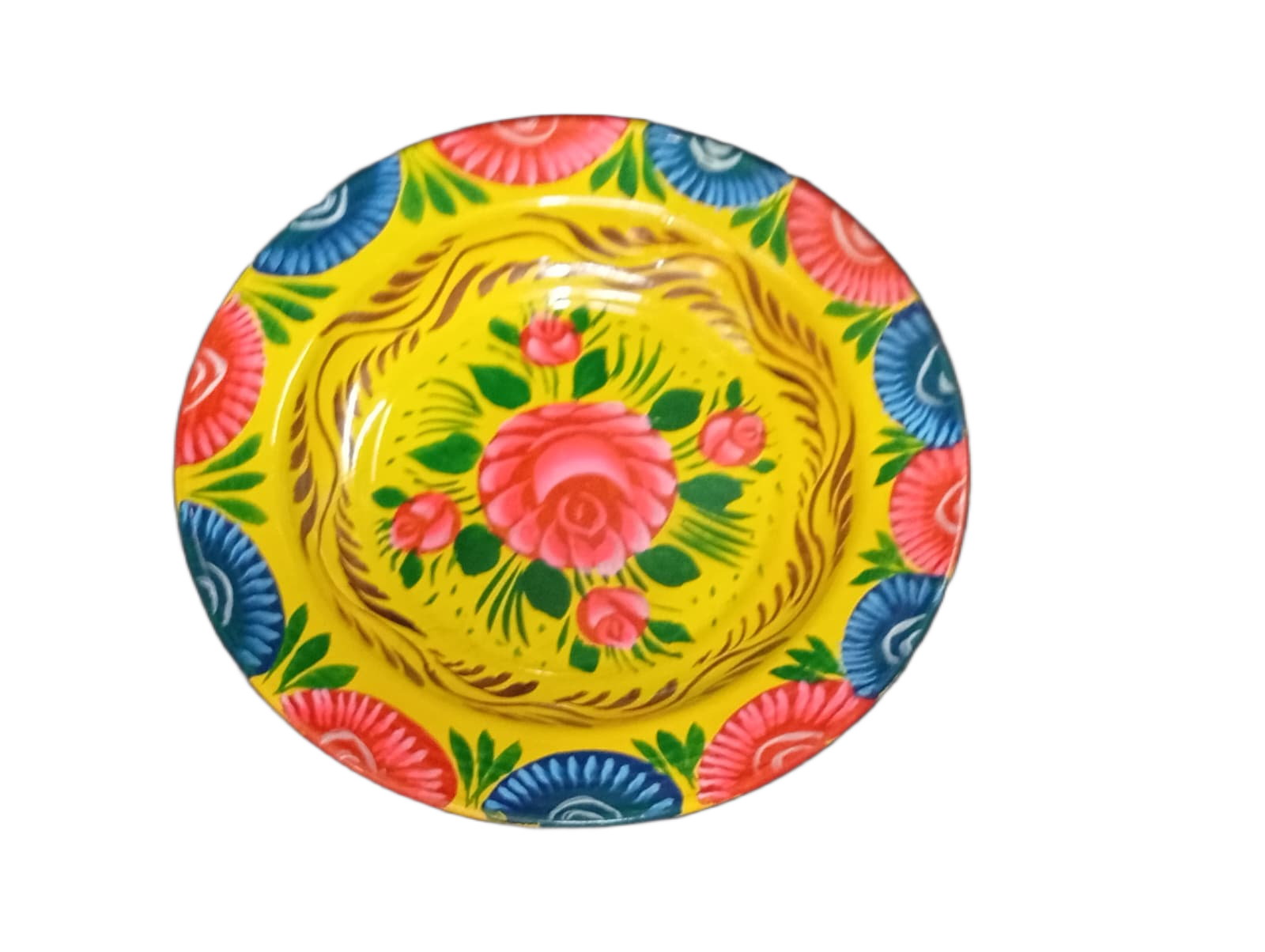 Handcrafted Truck Art Plate – Traditional Pakistani Decorative Plate Size D-8.5 - Image 5